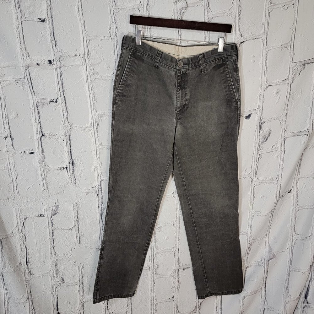 Life MADE SIMPLE Mens Business Casual Flat Front Grey Chino Pants Everyday 34x34